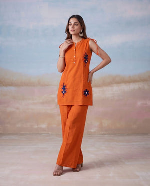 Amrah Wholesale Naisha K 1253 Mul Chanderi Co Ord Set