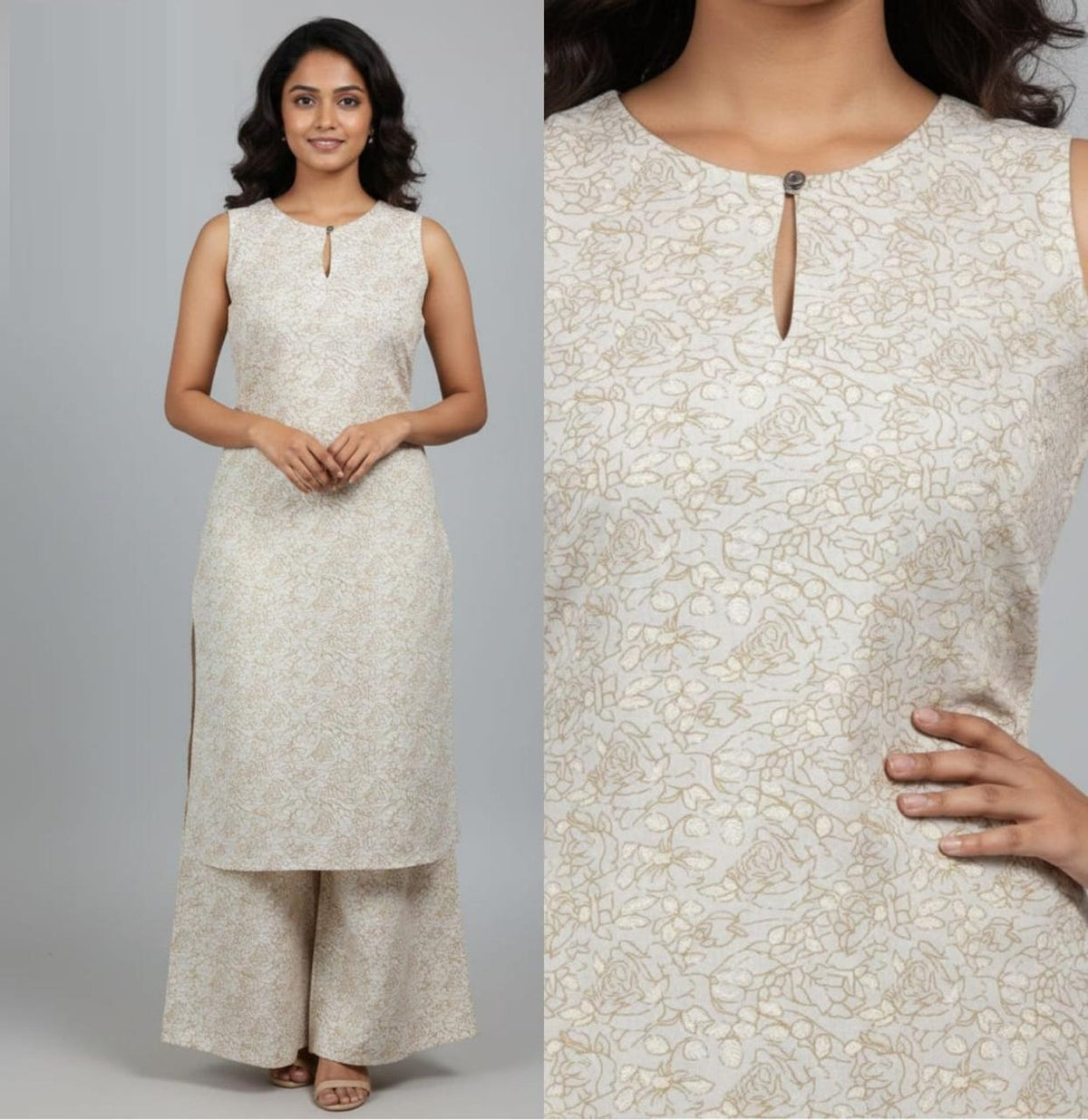 Amrah Naisha K 878 Cotton Flex Kurti Pant Set