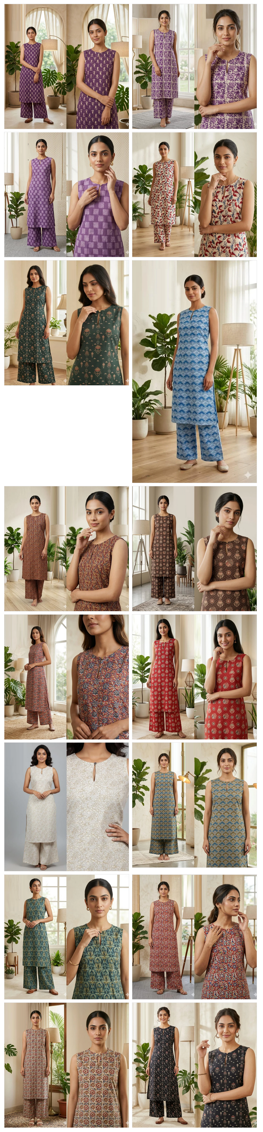Amrah Naisha K 878 Cotton Flex Kurti Pant Set