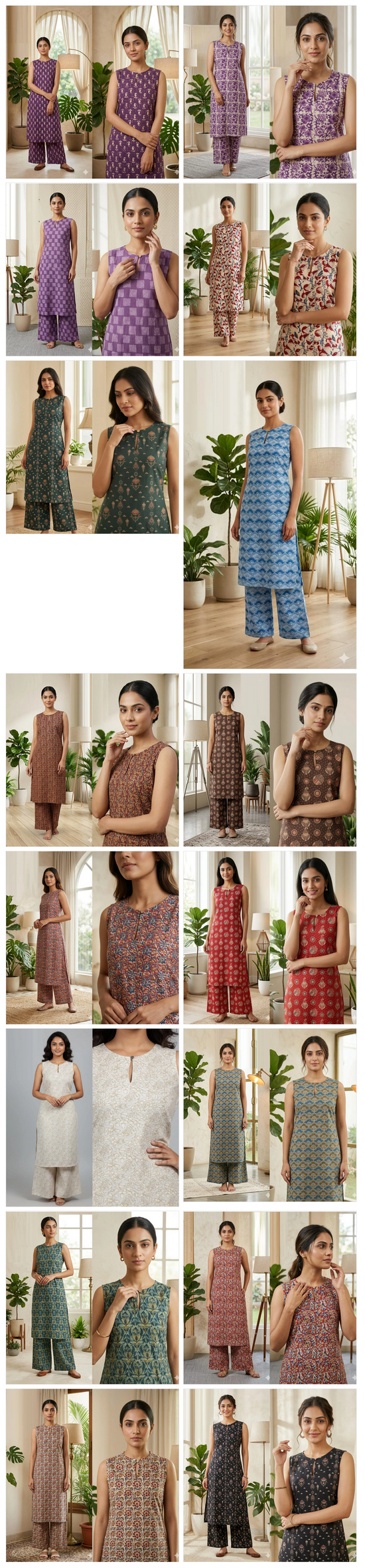 Amrah Naisha K 878 Cotton Flex Kurti Pant Set