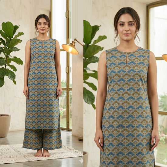 Amrah Naisha K 878 Cotton Flex Kurti Pant Set