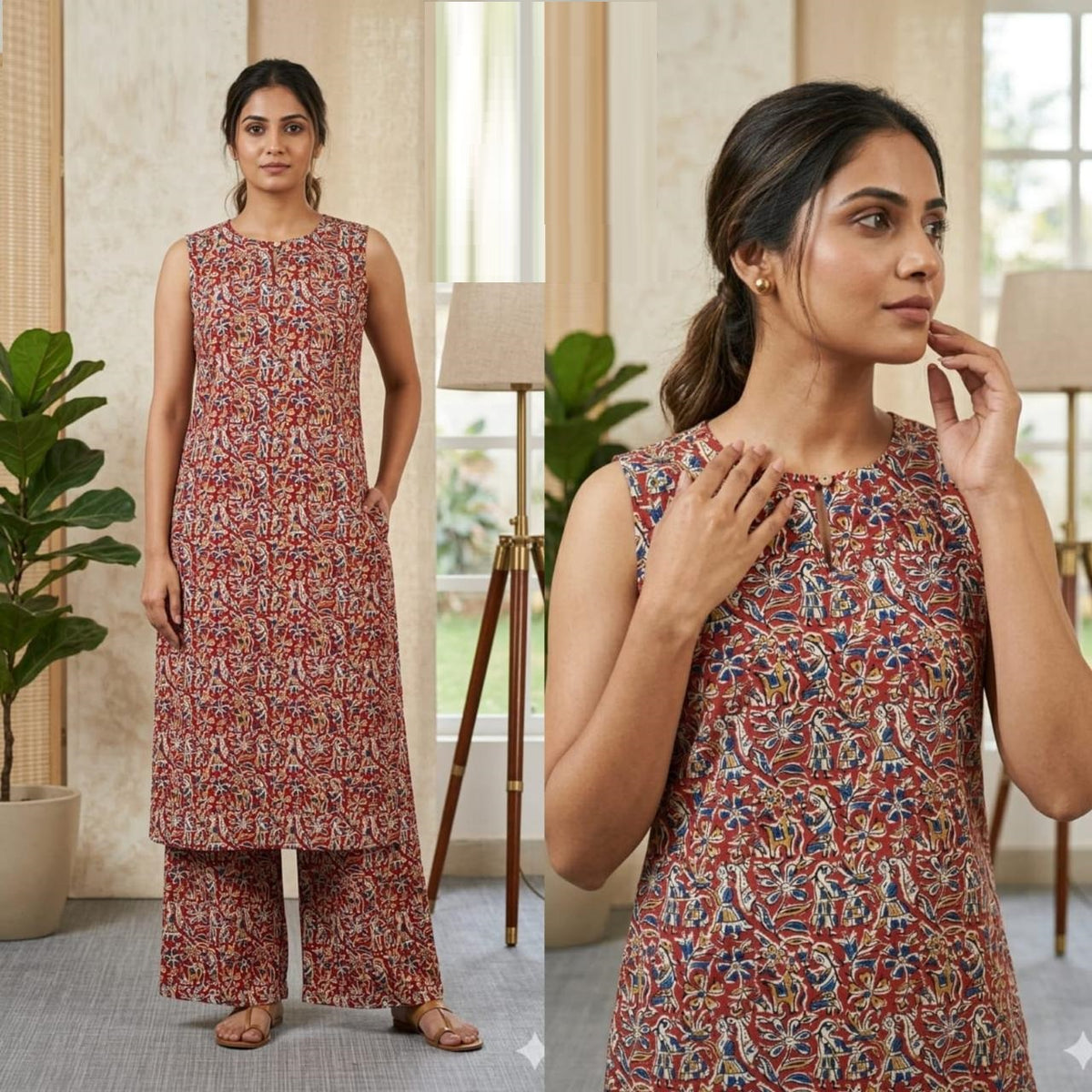 Amrah Naisha K 878 Cotton Flex Kurti Pant Set