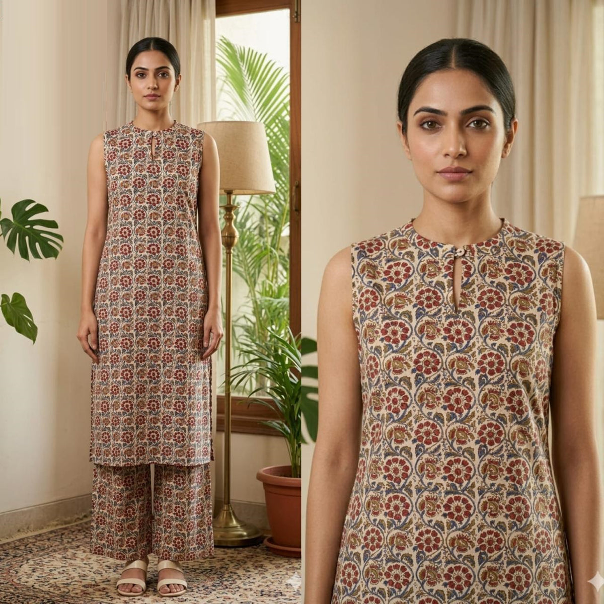 Amrah Naisha K 878 Cotton Flex Kurti Pant Set