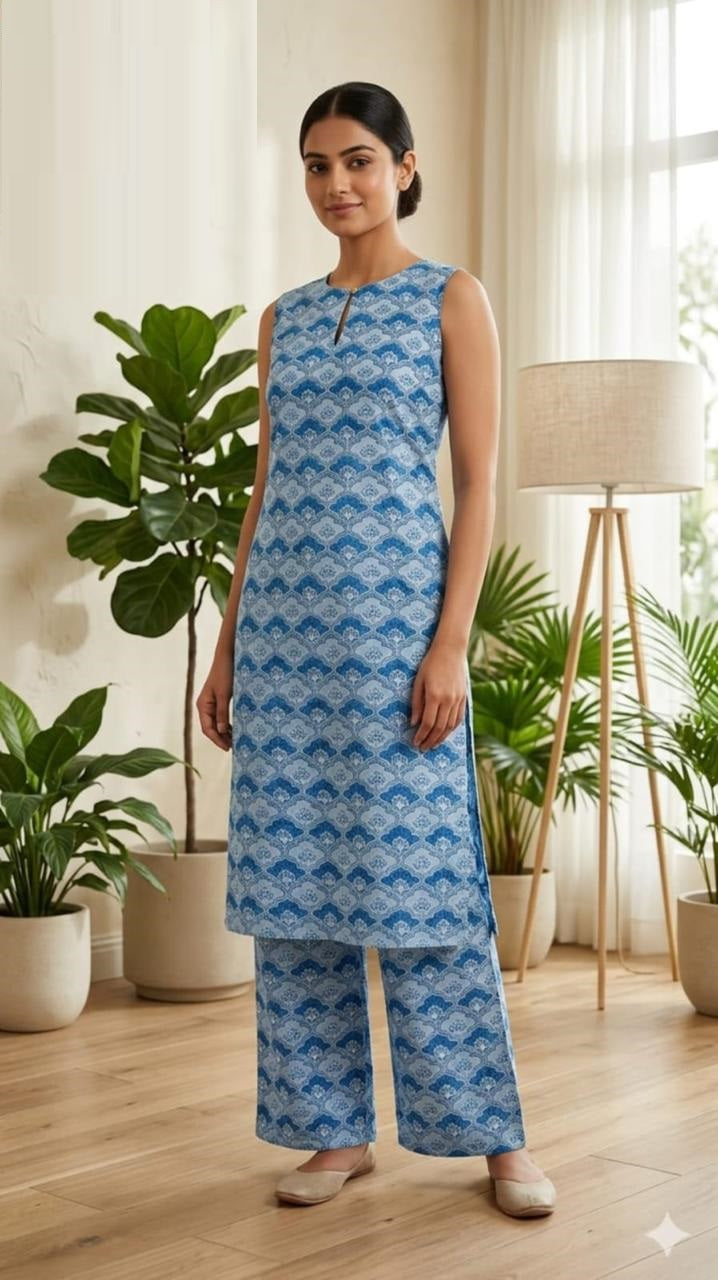 Amrah Naisha K 878 Cotton Flex Kurti Pant Set