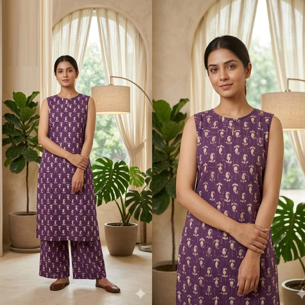 Amrah Naisha K 878 Cotton Flex Kurti Pant Set