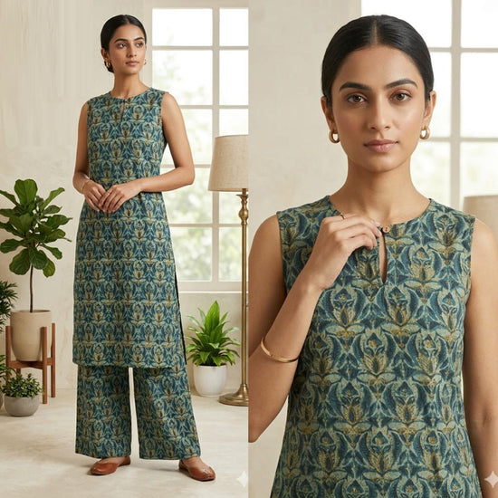 Amrah Naisha K 878 Cotton Flex Kurti Pant Set