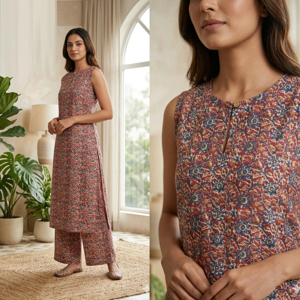 Amrah Naisha K 878 Cotton Flex Kurti Pant Set