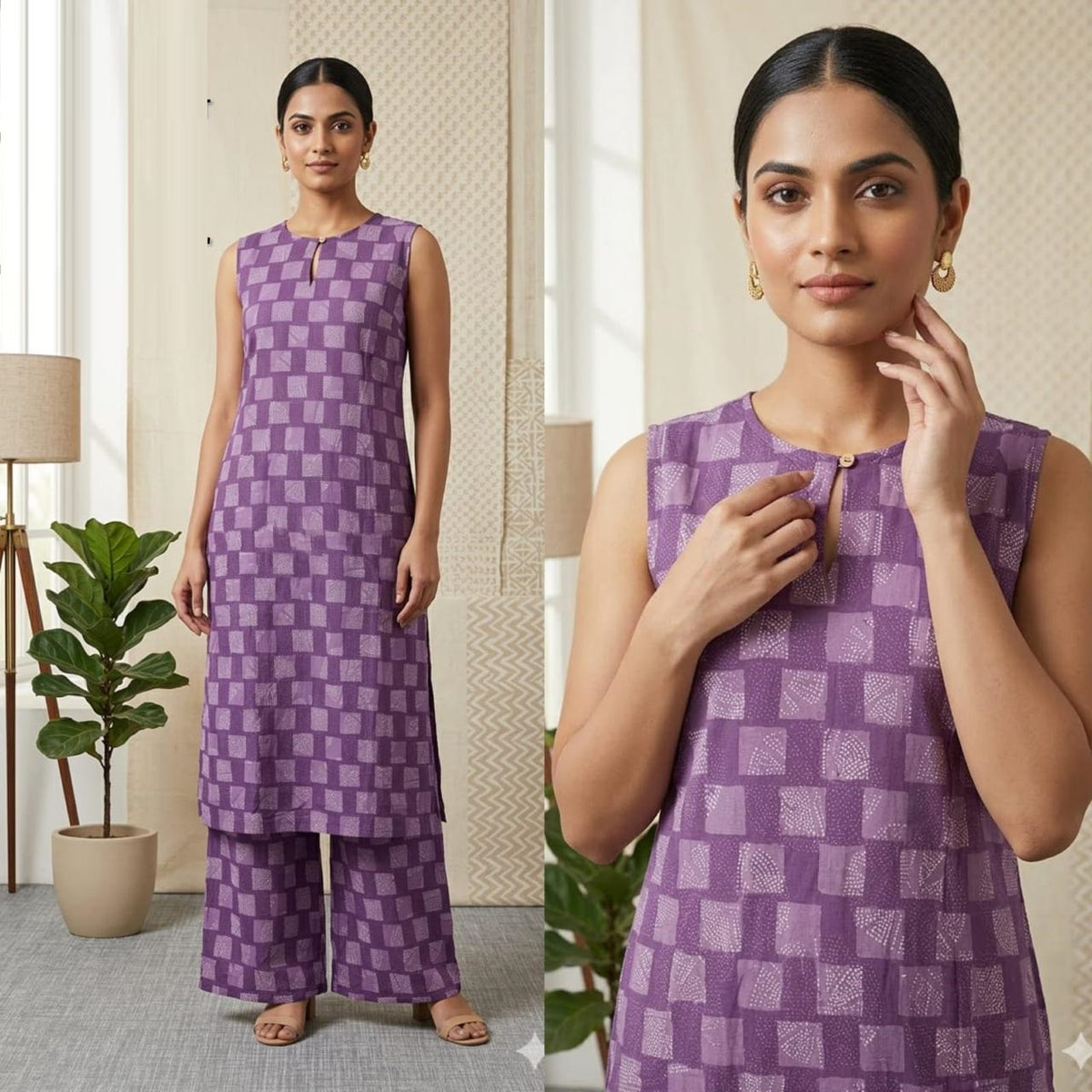 Amrah Naisha K 878 Cotton Flex Kurti Pant Set