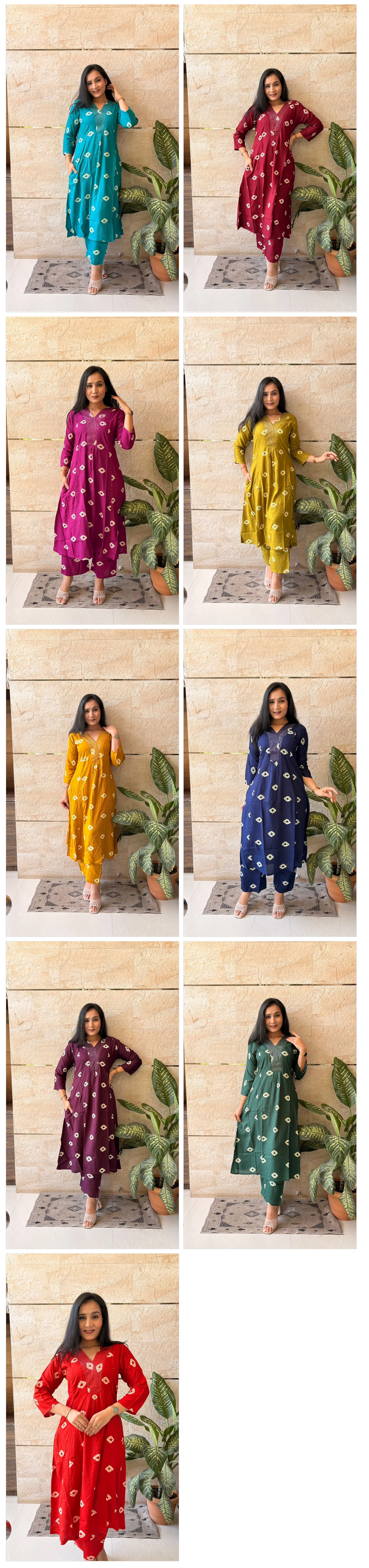 Amrah Naisha K 886 Rayon Kurti Pant Set