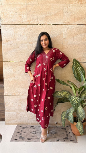 Amrah Naisha K 886 Rayon Kurti Pant Set