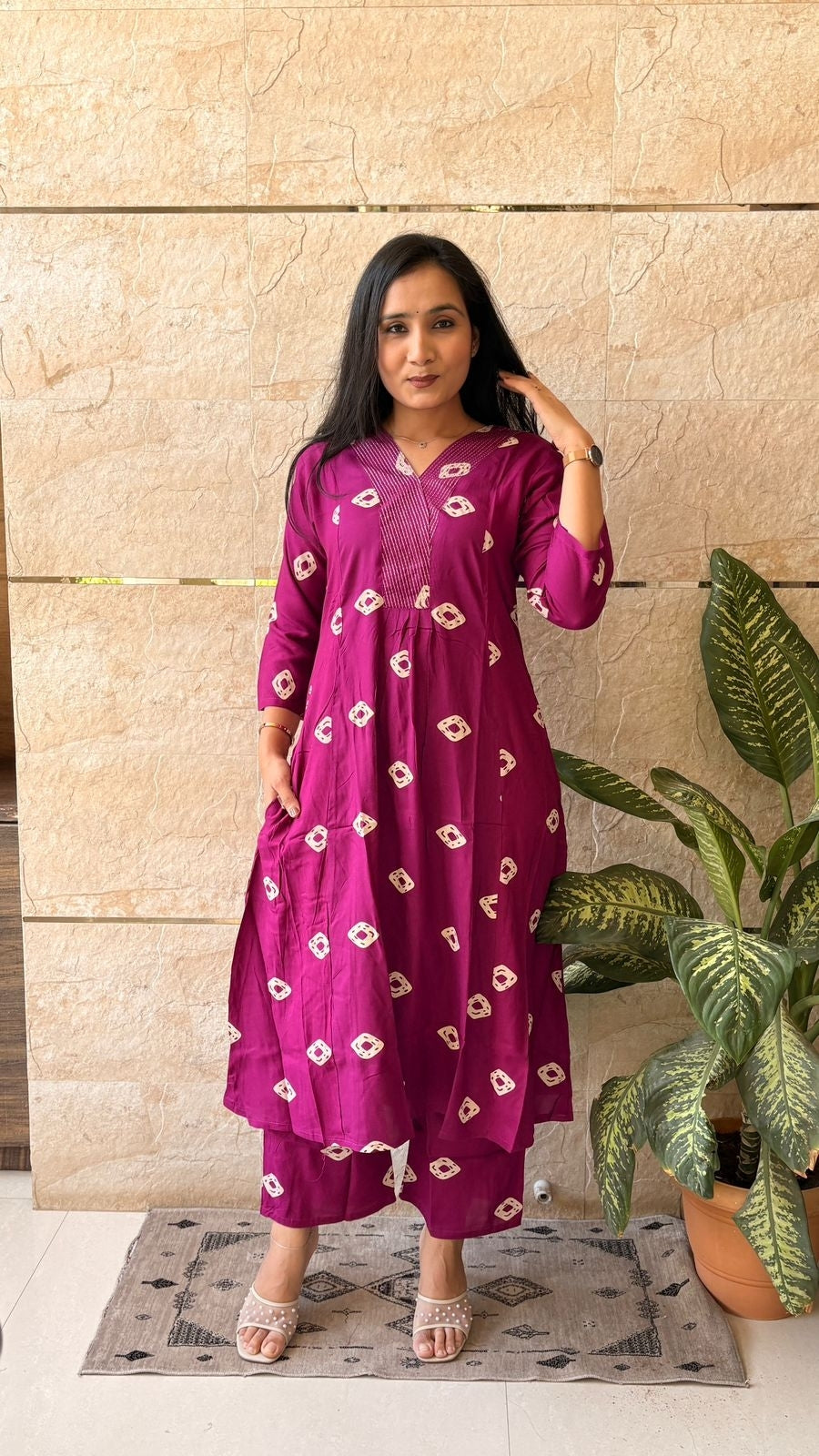 Amrah Naisha K 886 Rayon Kurti Pant Set