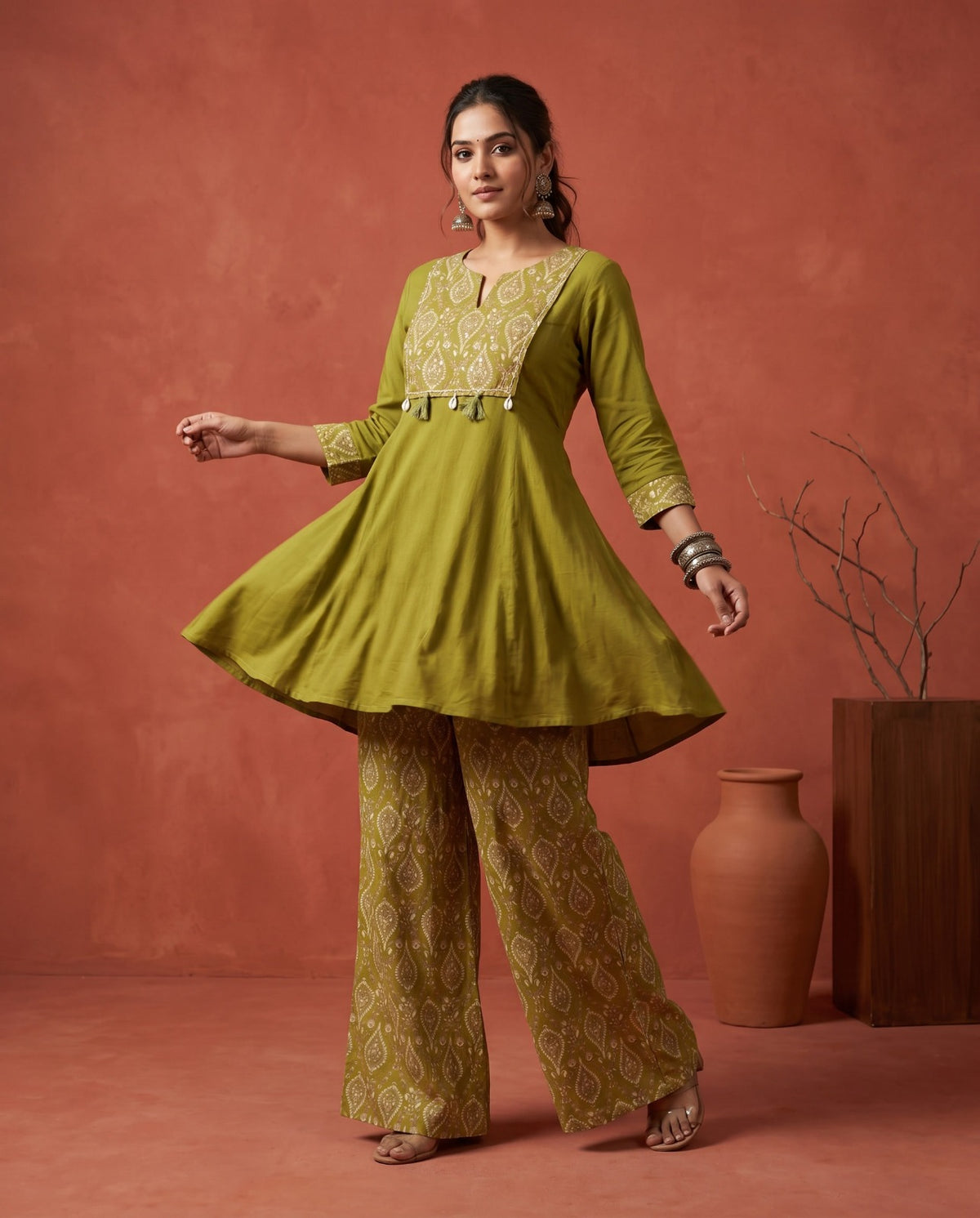 Amrah Wholesale Naisha K 888 Cotton Kurti Pant Set