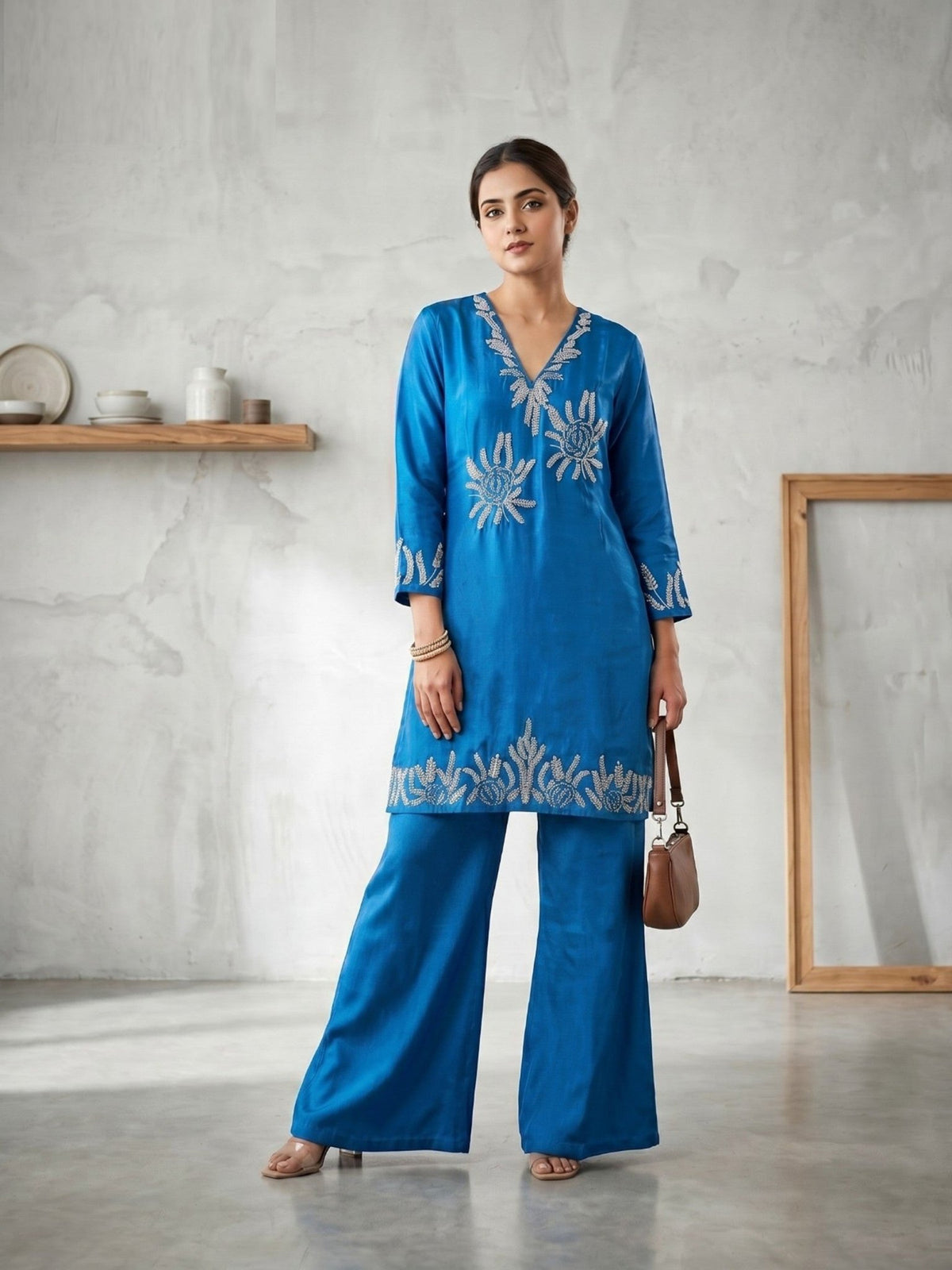 Naisha K 890 Roman Glass Beads Work Kurti Pant Set Collection - Amrah Wholesale
