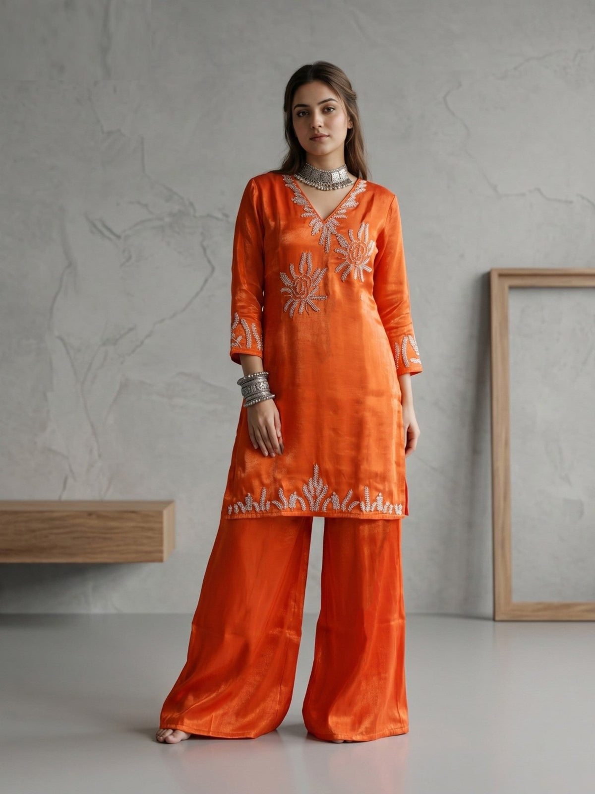 Naisha K 890 Roman Glass Beads Work Kurti Pant Set Collection - Amrah Wholesale