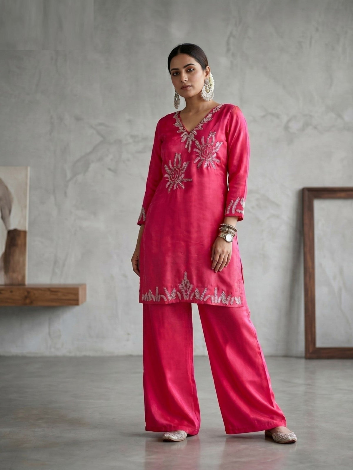 Naisha K 890 Roman Glass Beads Work Kurti Pant Set Collection - Amrah Wholesale