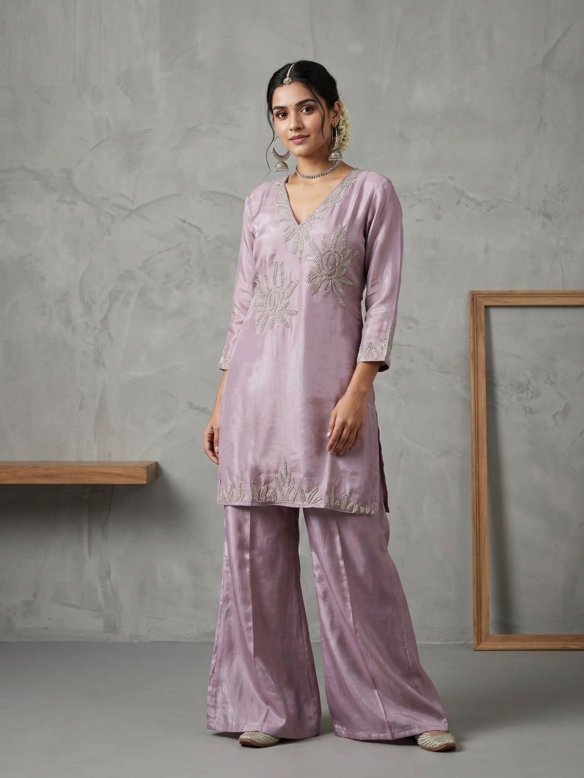 Naisha K 890 Roman Glass Beads Work Kurti Pant Set Collection - Amrah Wholesale