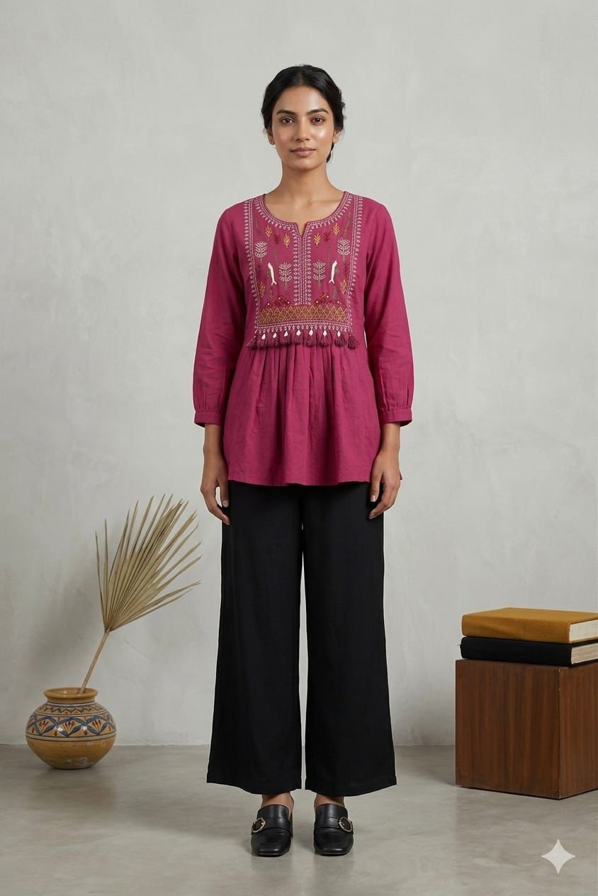 Amrah Wholesale Naisha K 895 Cambric Cotton Tops