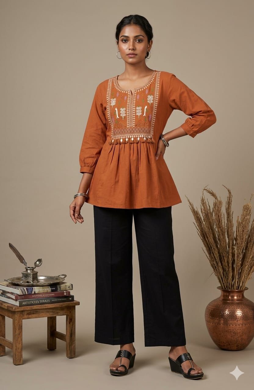 Amrah Wholesale Naisha K 895 Cambric Cotton Tops