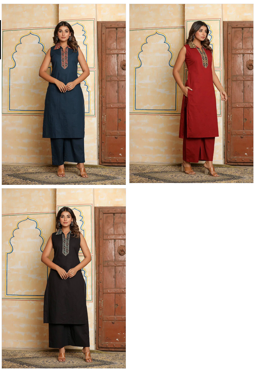 Amrah Wholesale Naisha K 911 Cotton Kurti Pant Set