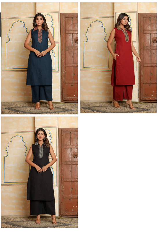 Amrah Wholesale Naisha K 911 Cotton Kurti Pant Set