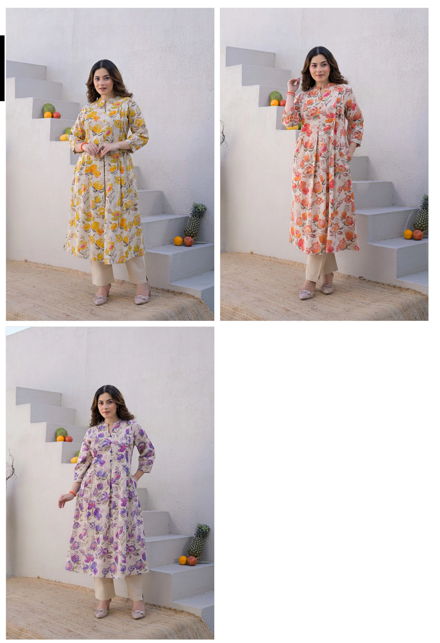 Amrah Wholesale Naisha K 913 Cotton Kurti Pant Set