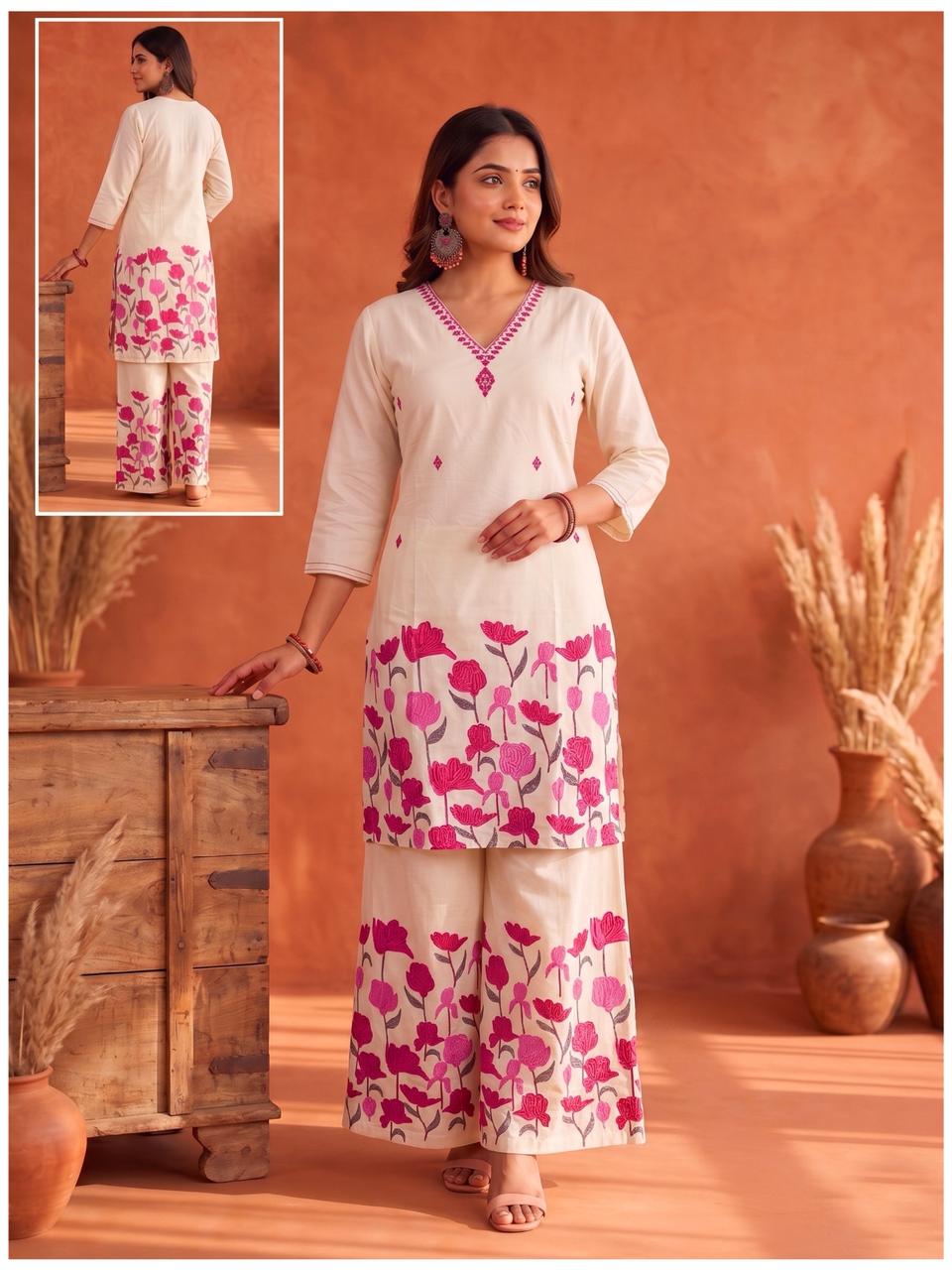 Amrah Naisha K 927 Cotton Kurti Pant Dupatta Set Wholesale