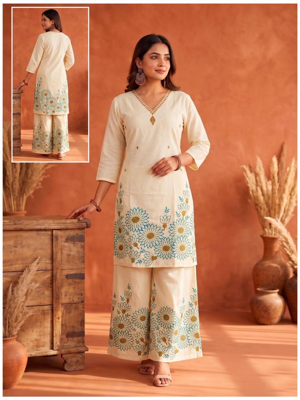 Amrah Naisha K 927 Cotton Kurti Pant Dupatta Set Wholesale