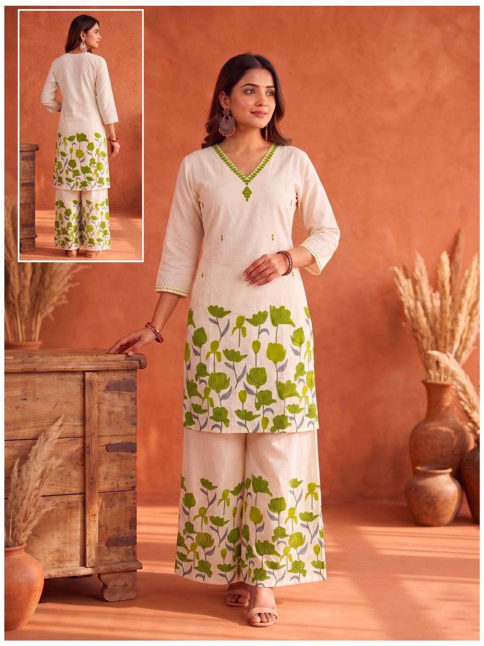 Amrah Naisha K 927 Cotton Kurti Pant Dupatta Set Wholesale