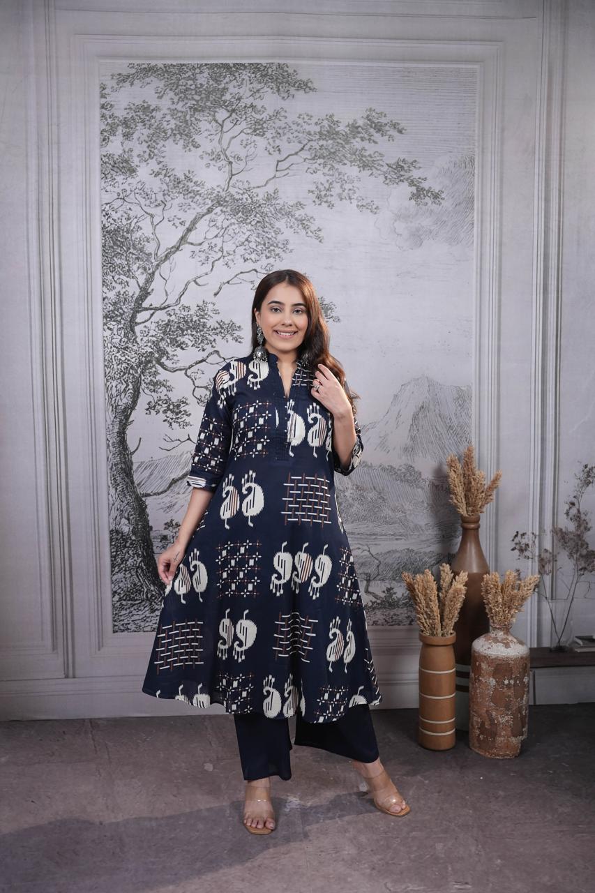Amrah Naisha K 935 Pure Cotton Kurti Pant Set Wholesale