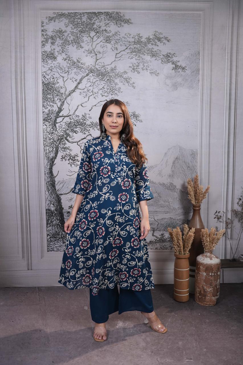 Amrah Naisha K 935 Pure Cotton Kurti Pant Set Wholesale