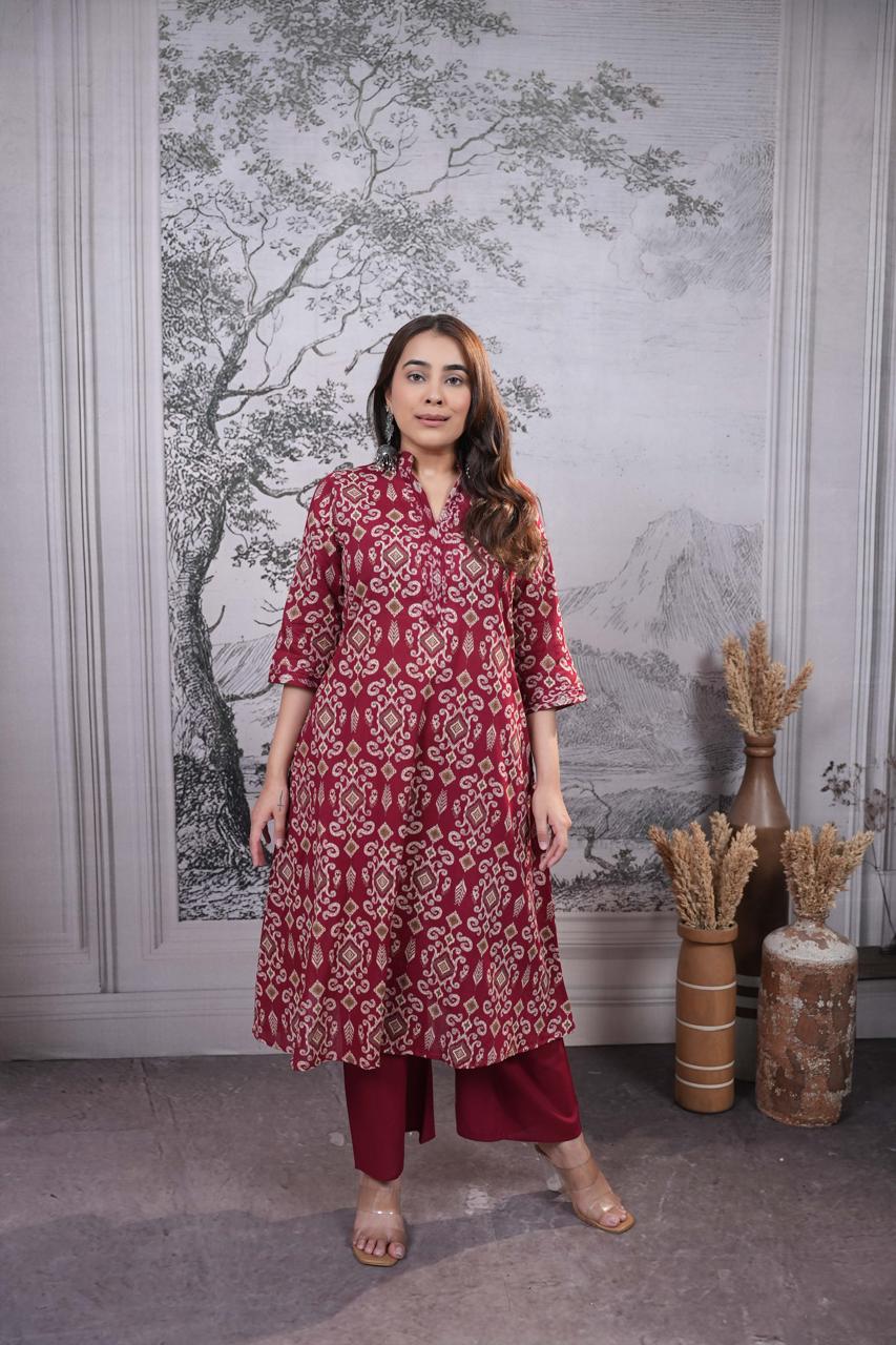 Amrah Naisha K 935 Pure Cotton Kurti Pant Set Wholesale