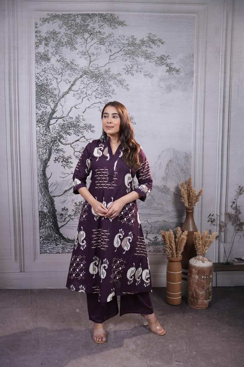 Amrah Naisha K 935 Pure Cotton Kurti Pant Set Wholesale