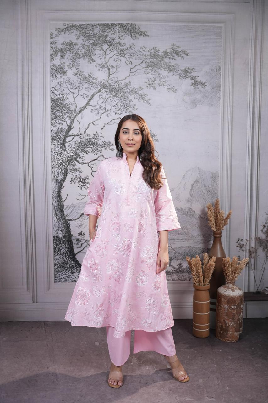 Amrah Naisha K 935 Pure Cotton Kurti Pant Set Wholesale