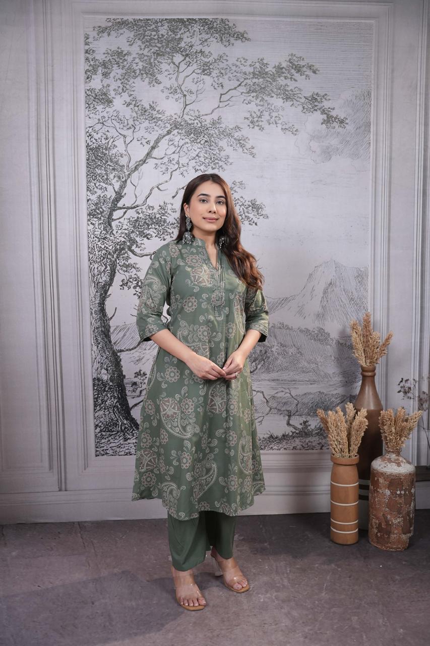 Amrah Naisha K 935 Pure Cotton Kurti Pant Set Wholesale