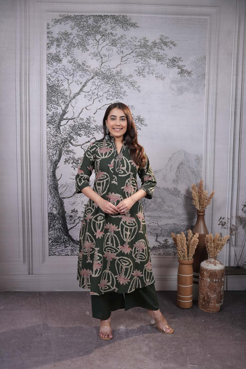 Amrah Naisha K 935 Pure Cotton Kurti Pant Set Wholesale