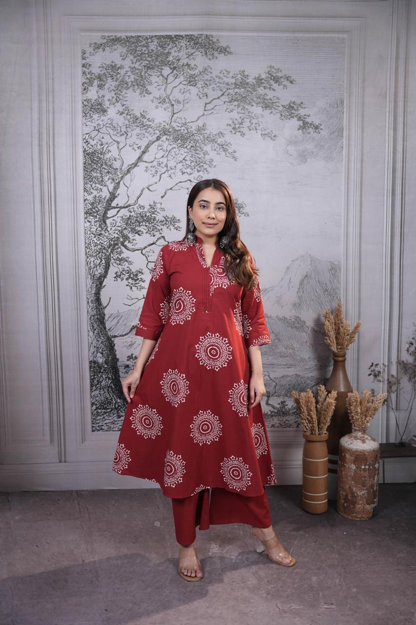 Amrah Naisha K 935 Pure Cotton Kurti Pant Set Wholesale