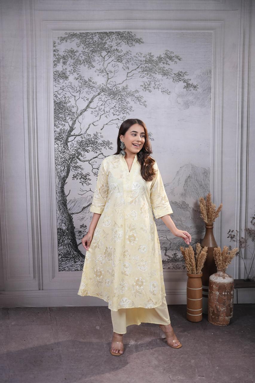 Amrah Naisha K 935 Pure Cotton Kurti Pant Set Wholesale