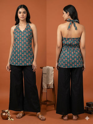 Amrah Naisha K 938 Cotton Printed Fancy Sleeveless Tops