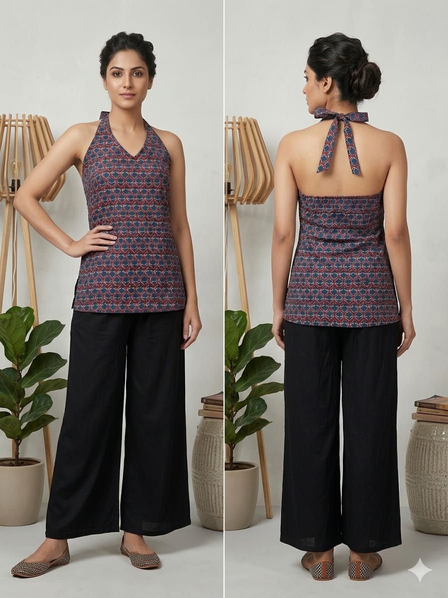 Amrah Naisha K 938 Cotton Printed Fancy Sleeveless Tops