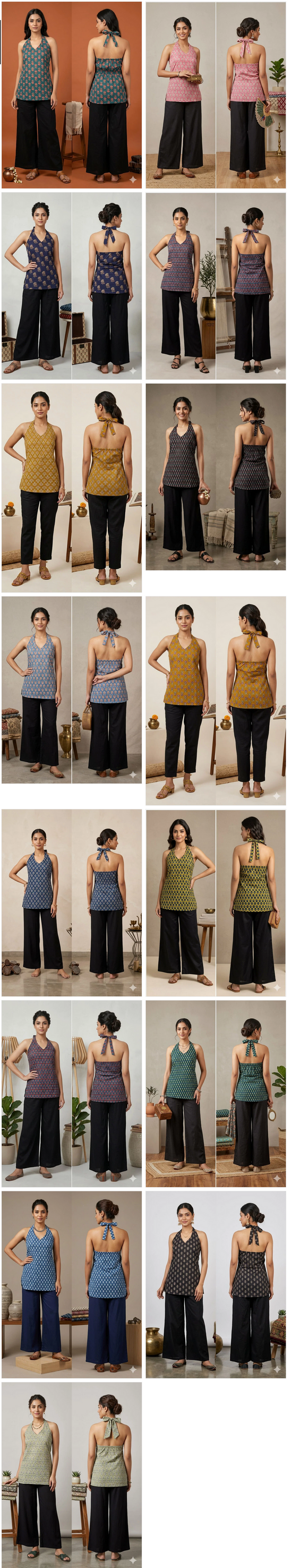 Amrah Naisha K 938 Cotton Printed Fancy Sleeveless Tops