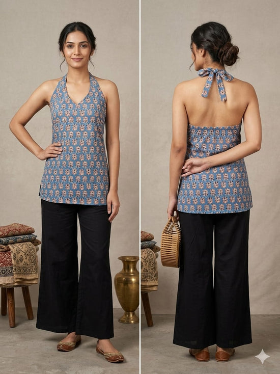 Amrah Naisha K 938 Cotton Printed Fancy Sleeveless Tops