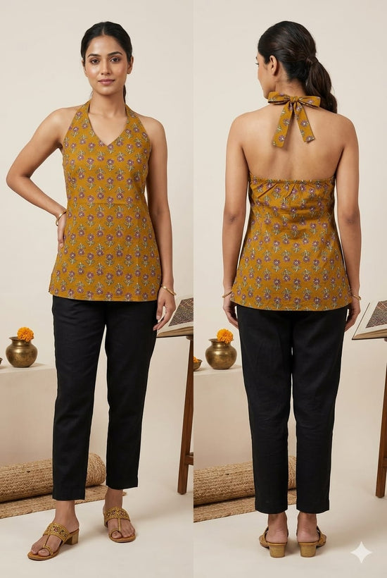 Amrah Naisha K 938 Cotton Printed Fancy Sleeveless Tops