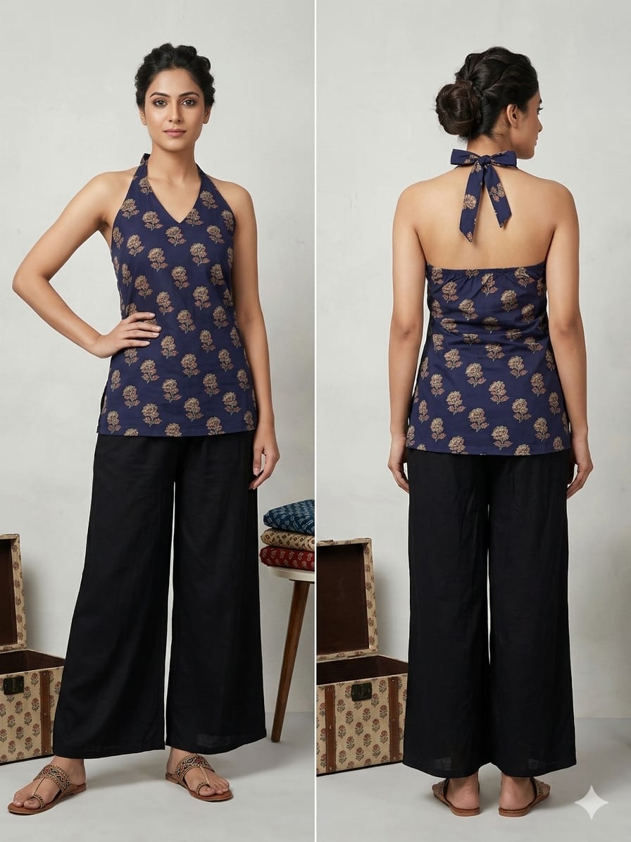 Amrah Naisha K 938 Cotton Printed Fancy Sleeveless Tops