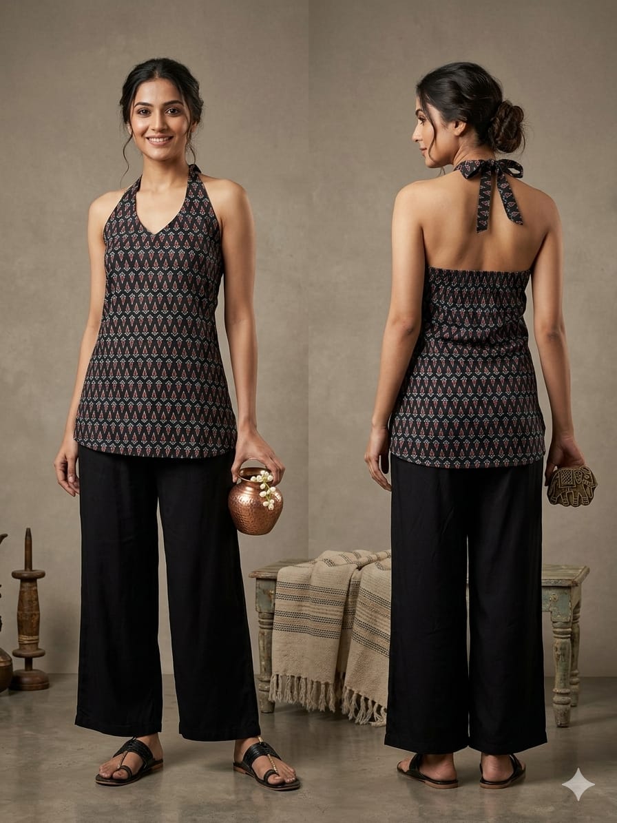 Amrah Naisha K 938 Cotton Printed Fancy Sleeveless Tops