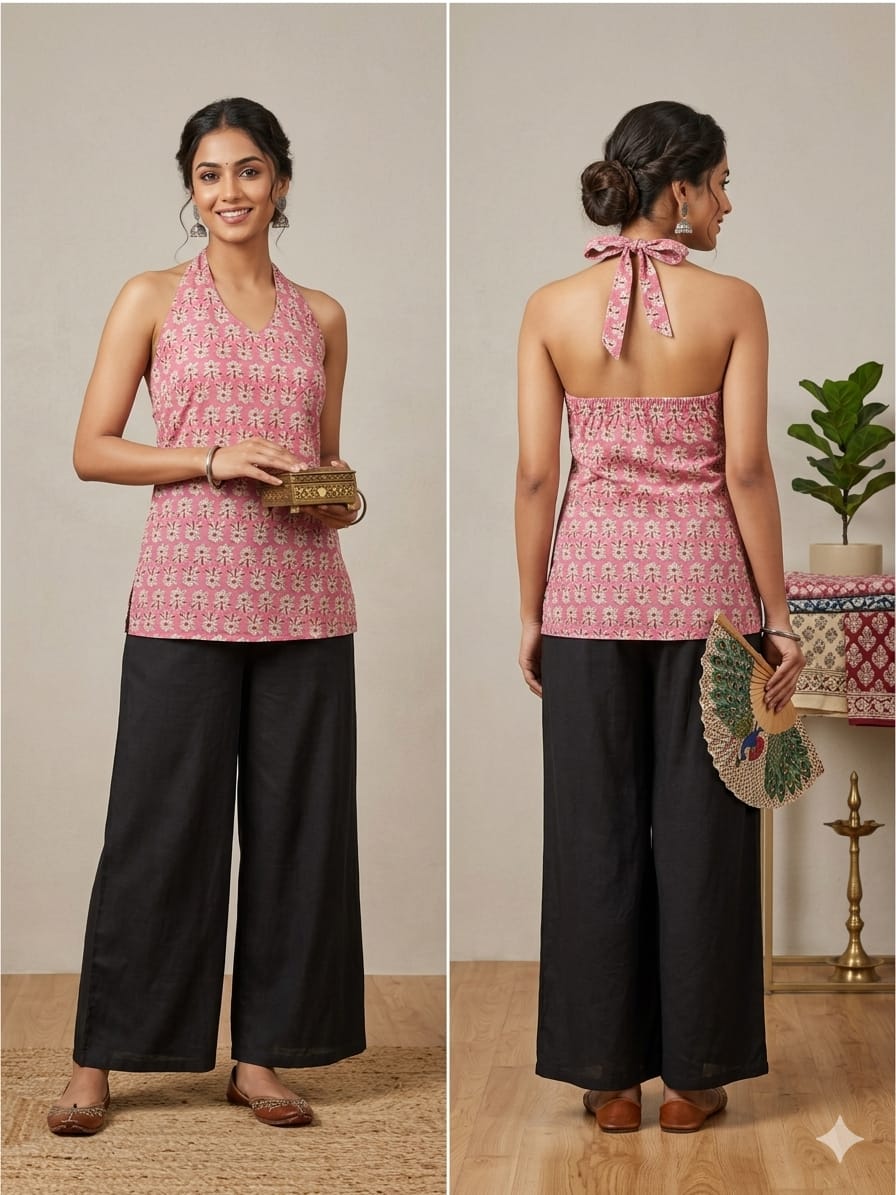 Amrah Naisha K 938 Cotton Printed Fancy Sleeveless Tops