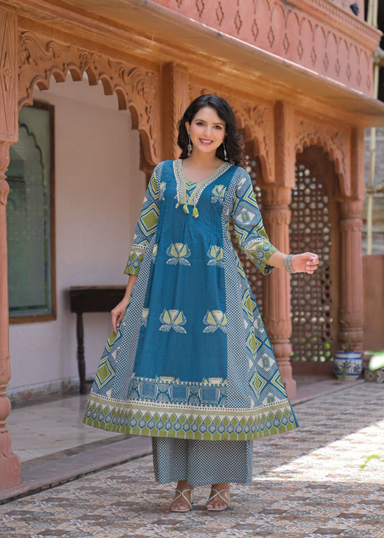 Amrah Naisha K 942 Pure Cotton Kurti Pant Dupatta Set - Amrah Wholesale