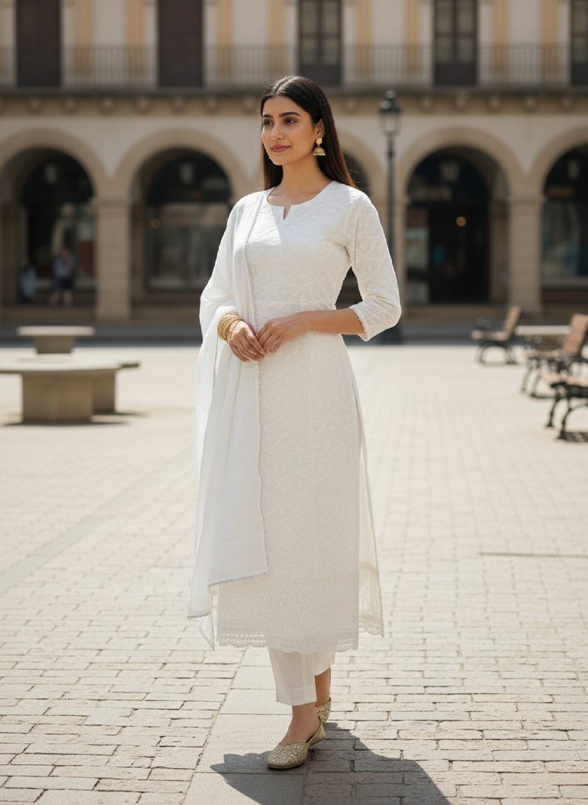 Navya Kurti 245 Cotton Embroidered Kurti Pant Dupatta Set Collection - Amrah Wholesale