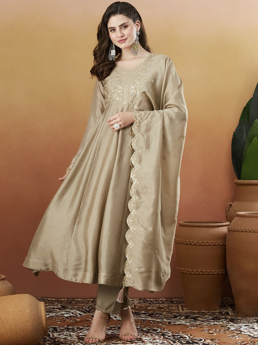 Amrah Wholesale Navya Kurti 266 Silk Blend Embroidered Kurti Pant Dupatta Set