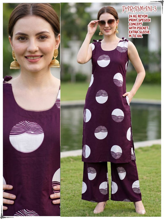 Amrah Wholesale Parasmani Combo Rayon Printed Kurti With Bottom Collection
