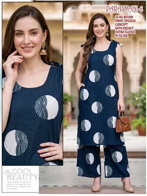Amrah Wholesale Parasmani Combo Rayon Printed Kurti With Bottom Collection